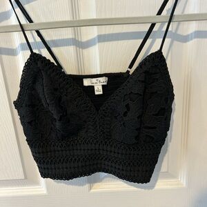 Black laced crop top
